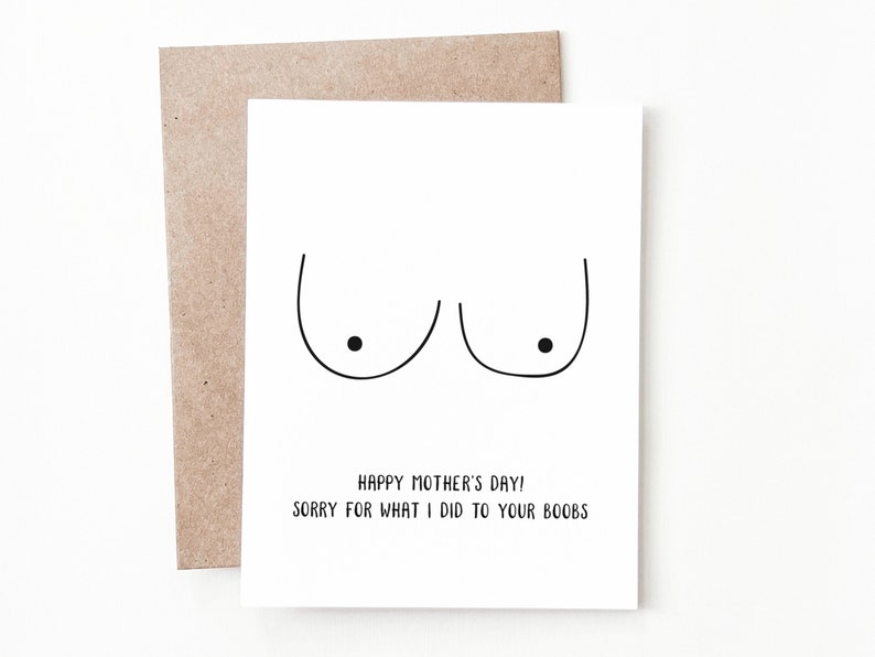 Funny Mothers Day Card, Boob Card for Mom 