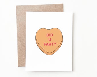 Funny Candy Heart Valentines Day Card, Candy Heart Valentines Gift