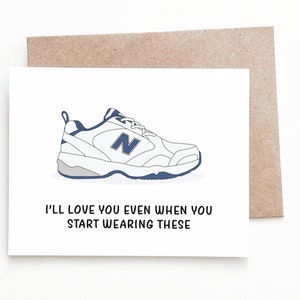 Funny Old Man Shoes Anniversary Card, Anniversary Card for Husband or Boyfriend