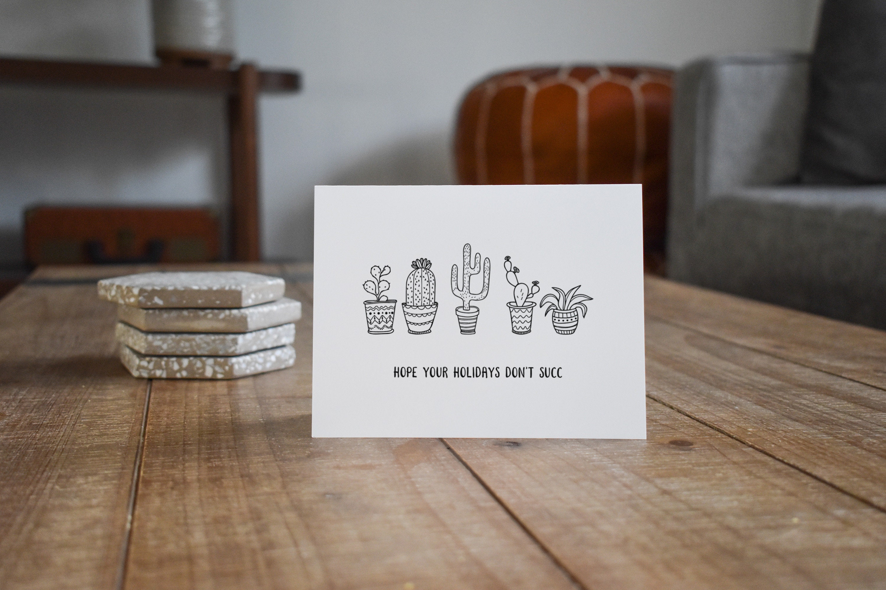 Funny Christmas Card for Plant Lover Cactus Holiday Card Pun  Etsy