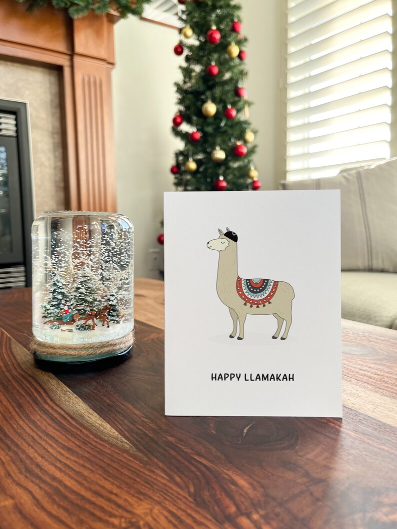 Funny Hanukkah Card, Llama Hanukkah Gift Card image 6