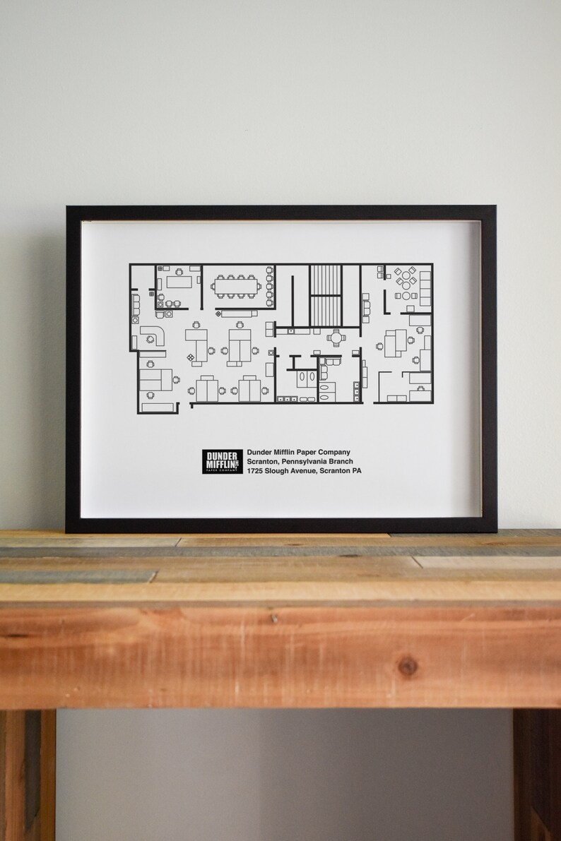 Printable The Office TV Show Poster Dunder Mifflin Floor