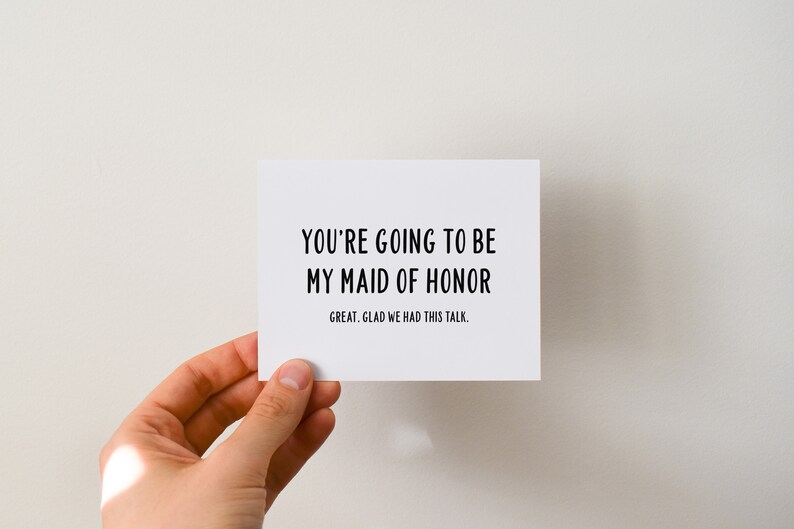 Funny Maid of Honor Card Maid of Honor Proposal Wedding Gift Etsy