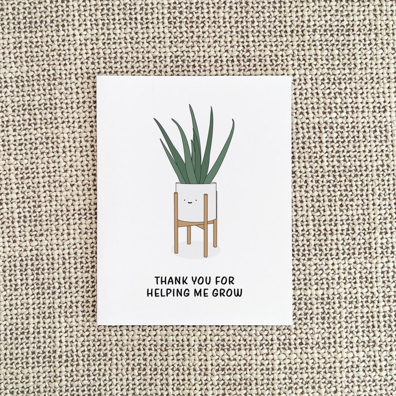 Funny Thank You Card for Plant Lover, Botanical Teacher Appreciation Gift image 4
