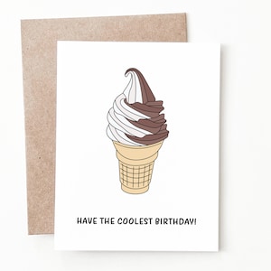 Carte d'anniversaire drôle de crème glacée, cadeau d'anniversaire de crème glacée pour lui ou elle