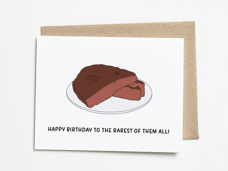 Funny Steak Birthday Card Birthday Gift for Dad or Boyfriend Etsy