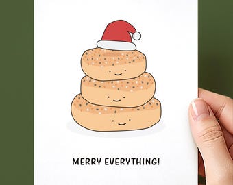 Merry Everything Bagel Christmas Card