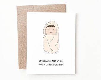 Funny Burrito Baby Shower Card, Congratulations New Baby Shower Gift