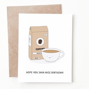 Carte d'anniversaire drôle de café, cadeau d'anniversaire mignon pour lui ou elle