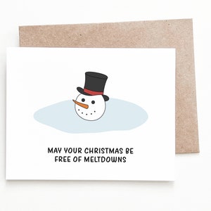 Funny Snowman Christmas Card, Holiday Christmas Gift for Him or Her