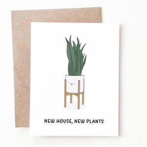 Funny Housewarming Card for Plant Lover, Botanical New Home Housewarming Gift