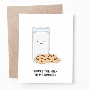 Carte d'anniversaire drôle de lait et de biscuits, cadeau d'anniversaire pour lui ou elle