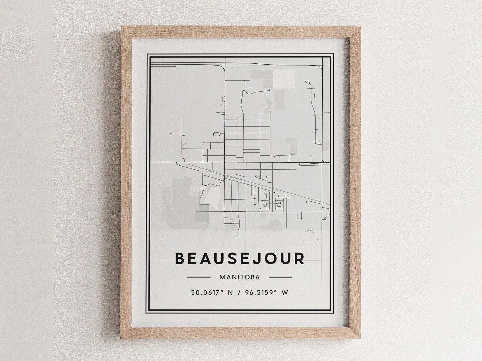 Beausejour Map Poster Print Modern Beausejour Street Map Etsy