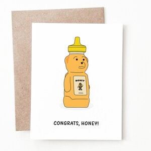 Carte de félicitations drôle de miel, cadeau de remise des diplômes pour lui ou elle