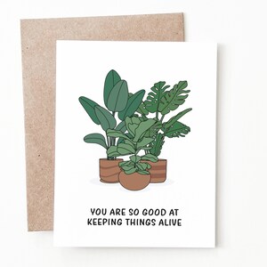 Cartão engraçado do dia das mães da planta, presente do dia das mães da mãe da planta do filho ou da filha