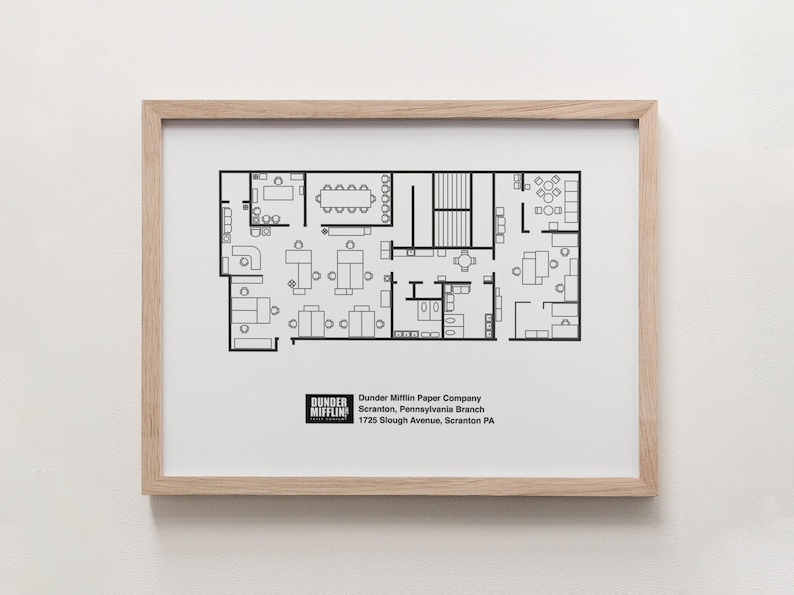 The Office TV Show Poster Dunder Mifflin Floor Plan Art