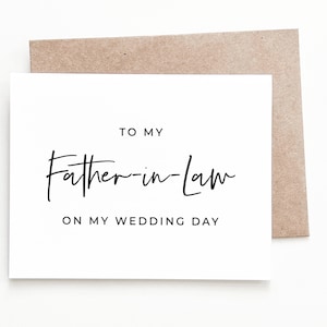 Wedding Day Card to Father In Law, Wedding Card from Bride or Groom