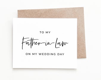 Wedding Day Card to Father In Law, Wedding Card from Bride or Groom