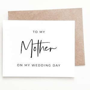 Carte de mariage à la mère, carte de mariage de la mariée ou du marié