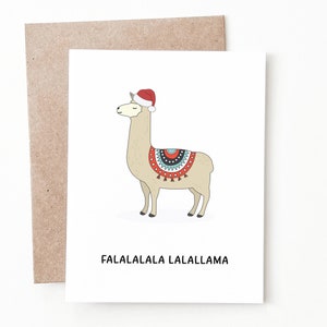 Funny Llama Christmas Card, Llama Pun Holiday Card For Him or Her