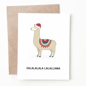 Carte de Noël drôle de lama, carte de vœux de jeu de mots de lama pour lui ou elle