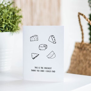 Funny Cheese Thank You Card, Cheesy Thank You Gift for Him or Her ...
