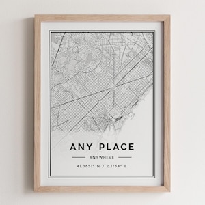 Custom Personalized Street Map Poster Print