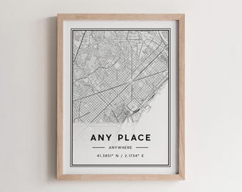 Custom Personalized Street Map Poster Print