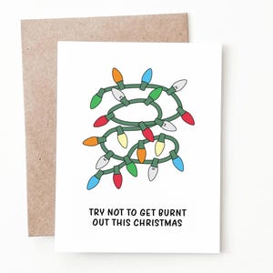 Carte de Noël drôle de lumières de Noël, cadeau de Noël fait main drôle pour lui ou elle