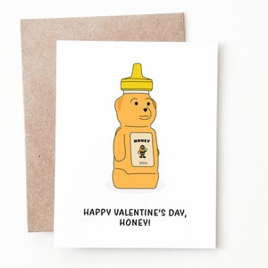 Carte de Saint-Valentin drôle de miel, cadeau mignon de Saint-Valentin pour lui ou elle