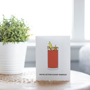 Funny Bloody Mary Engagement Card, Bridal Shower Gift for Bride image 9