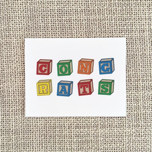Funny Baby Blocks Baby Shower Card, Building Blocks Congrats New Baby Shower Gift image 4