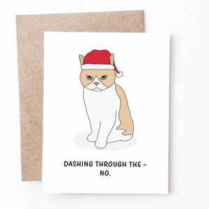 Carte de Noël drôle de chat, cadeau de carte de vacances pour l'amoureux des chats