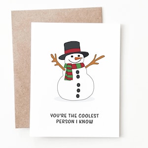 Funny Snowman Christmas Card, Funny Handmade Christmas Gift for Him or Her
