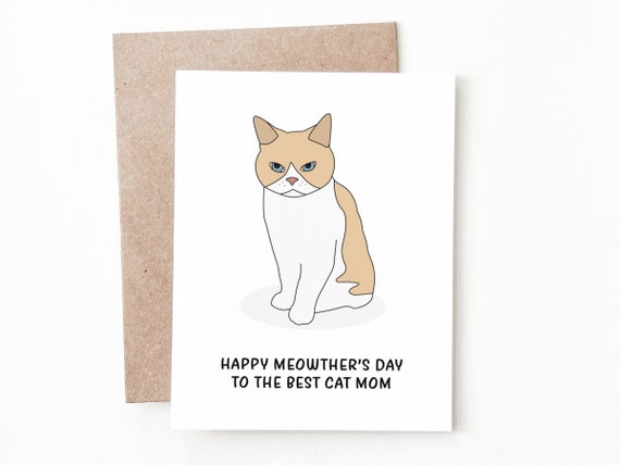 Funny Cat Mothers Day Card Mothers Day Gift for Mom From - Etsy