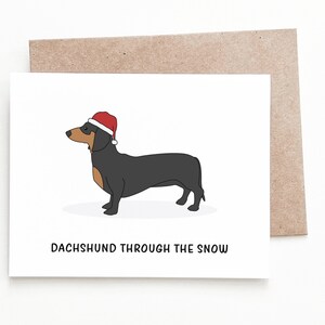 Carte de Noël drôle de teckel, carte-cadeau de Noël de chien pour l'amant de chien