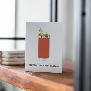 Funny Bloody Mary Engagement Card, Bridal Shower Gift for Bride image 6