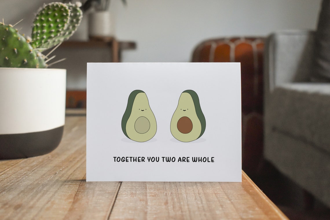 Funny Avocado Wedding Card Wedding Gift for Bride and Groom Etsy