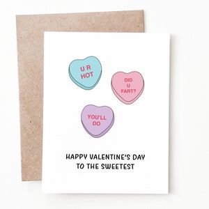 Carte de Saint-Valentin coeur bonbon drôle, cadeau Saint-Valentin coeur bonbon