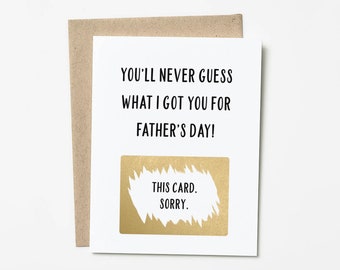 Funny Scratch Off Fathers Day Card, Fathers Day Gift for Dad