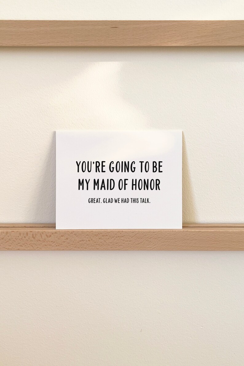 Funny Maid of Honor Card Maid of Honor Proposal Wedding Gift Etsy