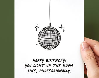 Light Up the Room Disco Ball Birthday Card