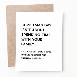 Carte de Noël drôle de matin de Noël, cadeau de Noël fait main drôle pour lui ou elle