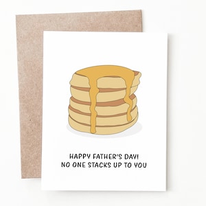 Carte de fête des pères amusante, cadeau de crêpes pour papa