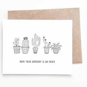 Carte d'anniversaire succulente drôle, cadeau d'anniversaire de cactus