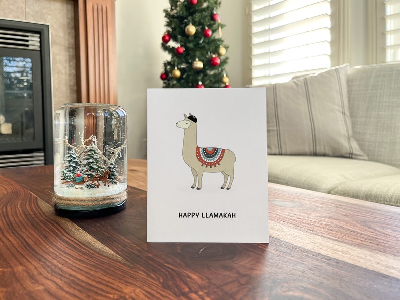 Funny Hanukkah Card, Llama Hanukkah Gift Card image 9