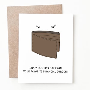 Carte de fête des pères amusante, cadeau portefeuille pour papa