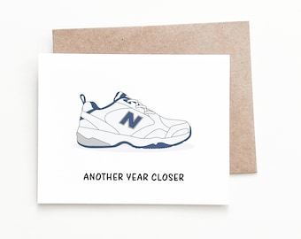 Carte d'anniversaire drôle de chaussures de vieil homme, cadeau d'anniversaire pour papa ou petit ami