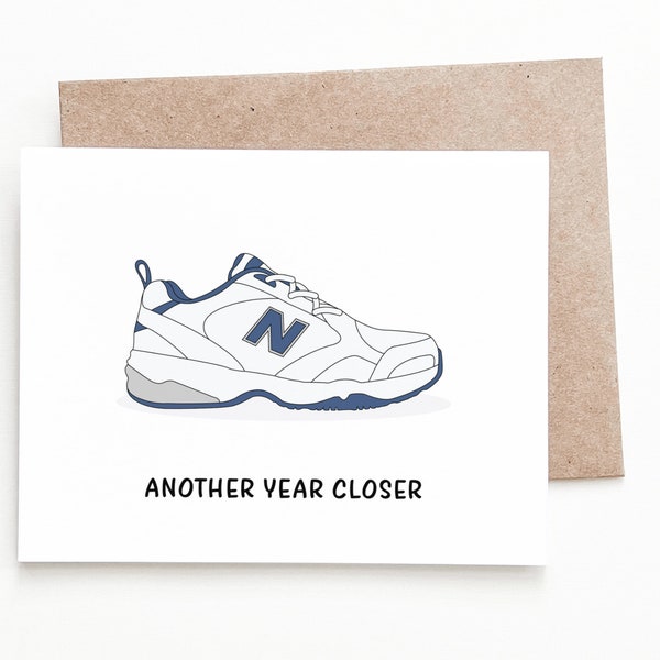 Funny Old Man Shoes Birthday Card, Birthday Gift for Dad or Boyfriend