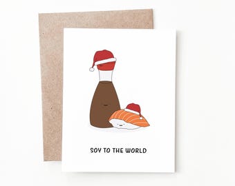 Soy to the World Sushi Christmas Card